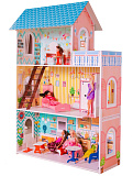Кукольный домик SunnyToy Бирюзовый, с лифтом и мебелью