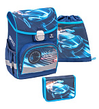 Набор Belmil Ранец Click Race Blue Set, пенал c 2 планками, сумка для обуви