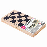 Игровой набор Золотая Сказка, 3 в 1, шахматы, шашки, нарды, деревянные, доска 40х40 см