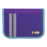 Пенал Tiger Family Minty Purple, 1 отделение, откидная планка, 20х14х4 см