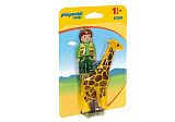 Конструктор Playmobil 1.2.3 Смотритель зоопарка с жирафом