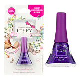 Лак Lukky серия Конфетти, цвет 23К, темно-фиолетовый с блестками, блистер, объем 5,5 мл.