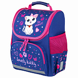 Ранец Пифагор Basic, Positive Kitty, 1 отделение, 3 кармана, эргономичная спинка, 14L, 35х28х18 см Ранец Пифагор Basic, Positive Kitty, 1 отделение, 3 кармана, эргономичная спинка, 14L, 35х28х18 см