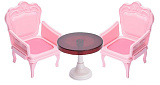 Набор мебели Огонек Кресла со столиком для куклы, розовые