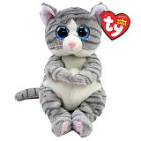 Мягкая игрушка TY Митзи, серая полосатая кошка, 15 см
