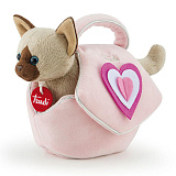 Мягкая игрушка Trudi Сиамский котёнок в розовой сумочке, 28 см
