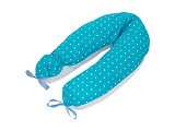 Подушка для беременных Roxy-Kids Премиум, синий в белый горох, холлофайбер + полистирол