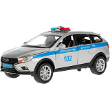Модель машины Технопарк Lada Vesta SW Cross Полиция, инерционная, свет, звук