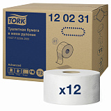 Бумага туалетная Tork Advanced T2, 170 метров, 2-слойная, белая, 12 рулонов
