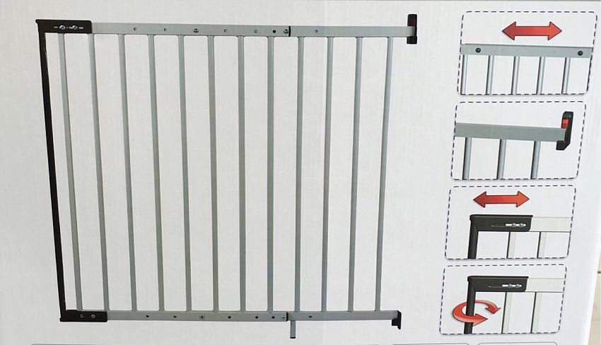 Защитный барьер Baby Safe для дверного/лестничного проема, 67-104 см, мет. бел - фото