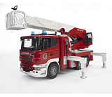 Пожарная машина Bruder Scania R-серии с выдвижной лестницей и помпой