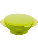 Тарелочка Happy Baby Feeding Bowl на присоске, с крышкой, Lime