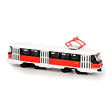 Трамвай Play Smart Автопарк T3SU, красно-белый, 1/87, инерционный