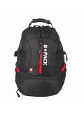 Рюкзак B-Pack S-03 универсальный, с отделением для ноутбука, увеличенный объем, черный, 46х32х26 см