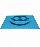 Тарелка EZPZ Happy Mat с подставкой, 540 мл, синий