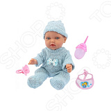 Пупс 1toy Baby Doll, 28 см, в вязан. комбинезоне, шапке, с соской