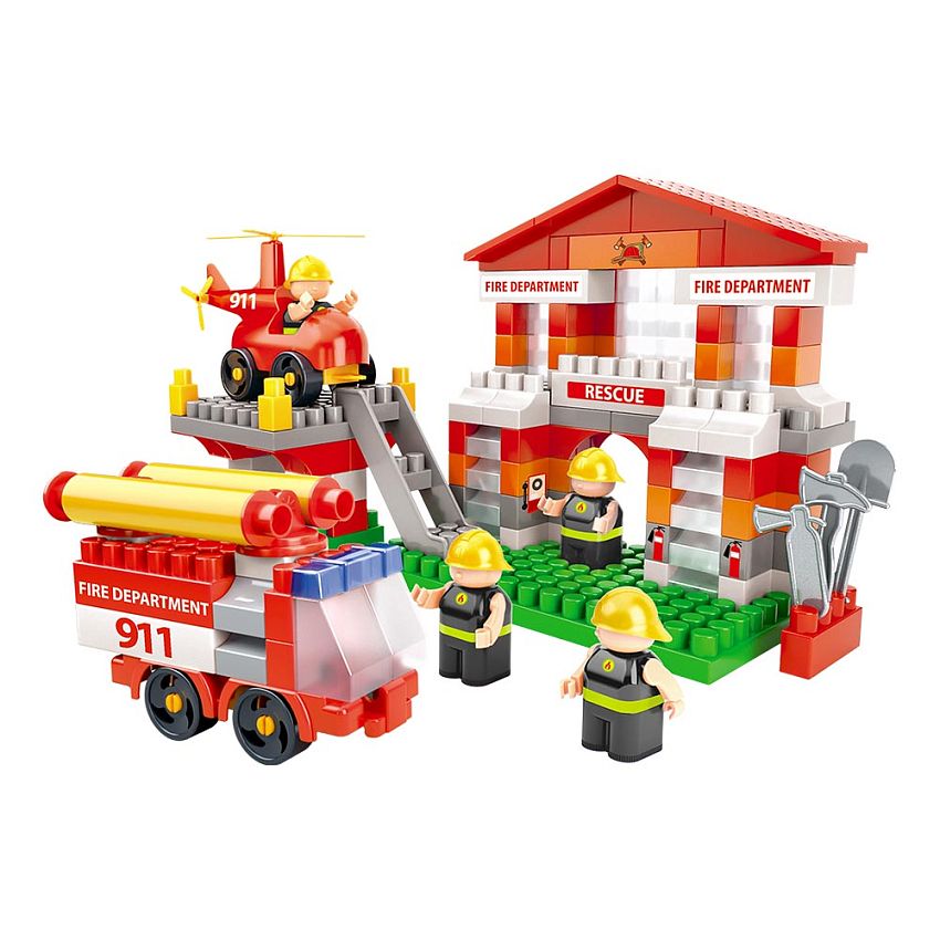Конструктор Bauer Fireman. Пожарная часть, 164 элемента - фото N3