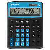 Калькулятор настольный Brauberg Extra Color-12-BKBU, 206x155 мм, 12 разрядов, двойное питание, чёрно-голубой