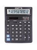 Калькулятор настольный Staff STF-777, 210x165 мм, 12 разрядов, двойное питание, чёрный