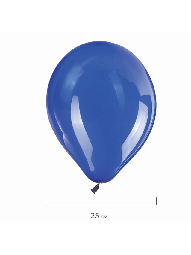 Шары воздушные Золотая Сказка, 10", 25 см, комплект 50 штук, синие, пакет. фото N2