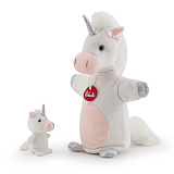 Мягкая игрушка Trudi Единорог с детенышем, игрушка на руку, 14 см