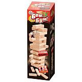 Игра настольная Десятое королевство Башня Бам-бум, неокрашенные деревянные блоки с заданиями