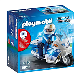Конструктор Playmobil City Action Полицейский мотоцикл, со светодиодом
