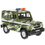 Модель машины Технопарк УАЗ Hunter армейский, в камуфляже, инерционная, свет, звук