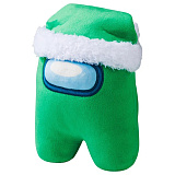Плюшевая игрушка Among Us, 3 серия, в зеленой шапке, в коллекции 4 вида, 13 см