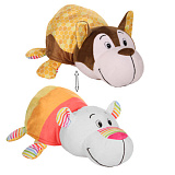 1TOY Вывернушка Ням-Ням 2-в-1 40 см., плюш. Хаски с ароматом медовой глазури-Полярный мишка с ароматом фруктового мороженого,пакет