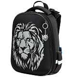 Ранец Brauberg Shiny, Savage Lion, 2 отделения, с брелком, светящийся рисунок, 38х28х14 см, 17L