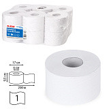 Бумага туалетная Laima Universal White T2, 200 м, 1-слойная, цвет белый, 12 рулонов