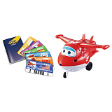 Самолет Джетт Super Wings, с пластиковыми карточками разных стран