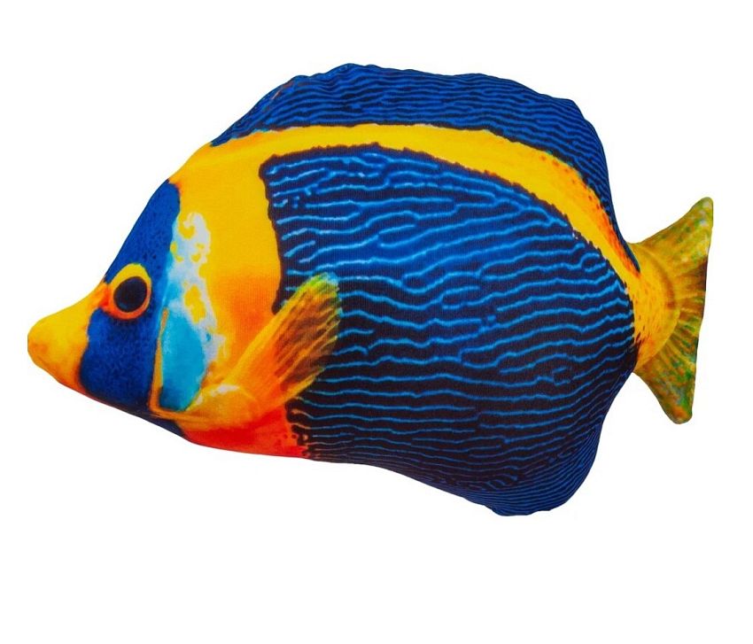 Игрушка-антистресс мягконабивная KiddieArt Tallula Рыба Ангел, желто-синяя, 23 см - фото