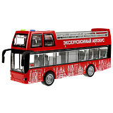 Автобус Технопарк Экскурсионный двухэтажный, пластиковый, инерционный, свет, звук