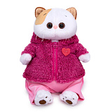 Мягкая игрушка BudiBasa Кошечка Ли-Ли, в теплом костюме, с сердечком, 24 см