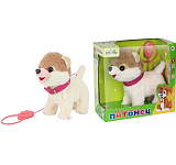 Интерактивная игрушка Собачка на поводке, в розовом ошейнике