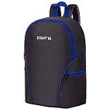 Рюкзак Staff Trip универсальный, 2 кармана, черный с синими деталями, 40x27x15,5 см