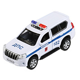 Модель машины Технопарк Toyota Land Cruiser Prado, Полиция, белая, инерционная