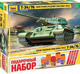Сборная модель Звезда Советский средний танк Т-34/76 обр. 1942г., 1/35, Подарочный набор