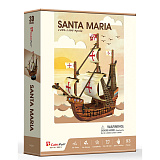 3D пазл CubicFun Корабль Санта-Мария, 93 детали