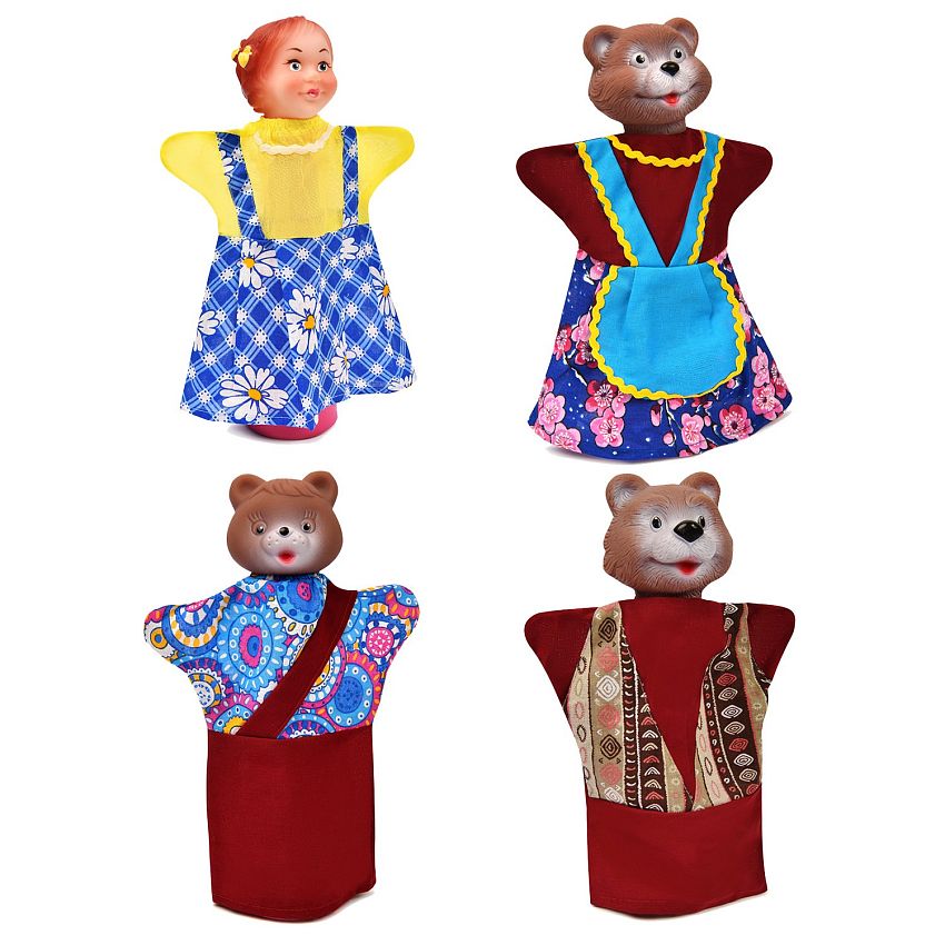 Кукольный театр своими руками. Маша и медведь, Три медведя, Коза-дереза, Кот, петух и лиса.