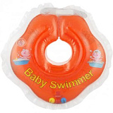 Круг Baby Swimmer Оранжевый, на шею, для купания, с погремушкой