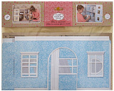 Набор ЯиГрушка для интерьера кукольного домика, обои и ламинат, голубой