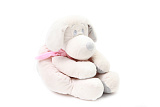 Мягкая игрушка Lapkin Собака, 45 см, белый/розовый