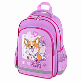 Рюкзак Пифагор School, Fluffy Akita, 1 отделение, 3 кармана, 38x28х14 см, 15L