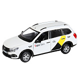 Машинка Автопанорама Lada Granta Cross Яндекс Такси, 1/24, белая, инерционная