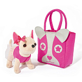 Плюшевая собачка Chi Chi Love Чихуахуа с розовой сумкой, 20 см