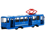 Модель Технопарк Трамвай синий, инерционный, свет, звук