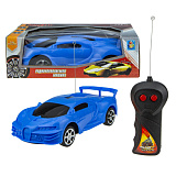 1toy Спортавто Машина на р/у, масштаб 1:26, 27 МГц, размер машинки 17 см, на батарейках, 2 канала: движение вперед и назад (разворот), синяя